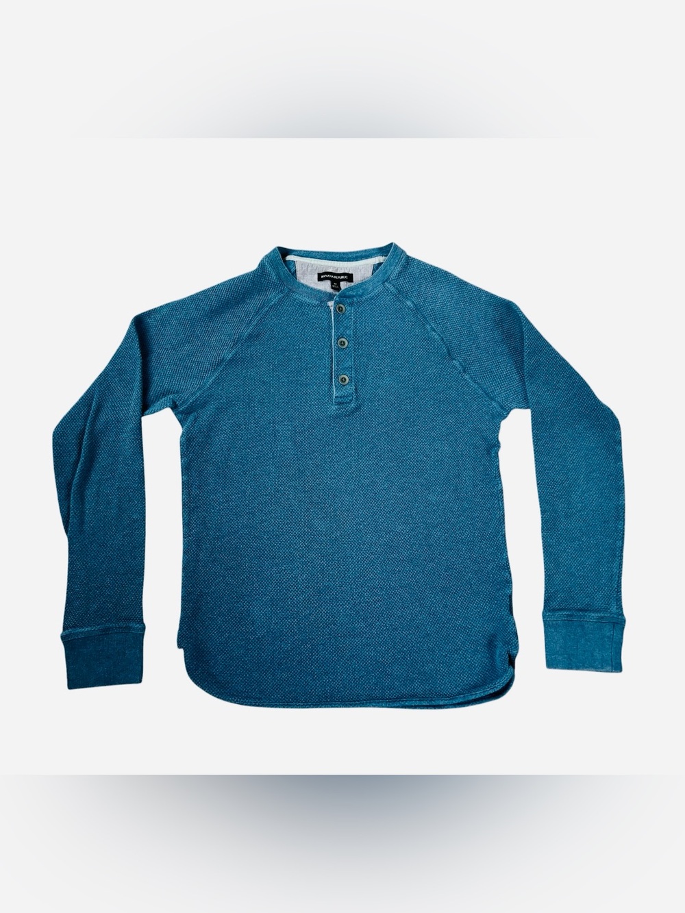 Banana Republic Men's Long Sleeve Henley in Teal Blue